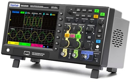 DSO2D20 Hantek Oszilloskop, 2CH 200 MHz Oszilloskop mit 1CH AWG | Mit Arbiträr-Wellenformgenerator, 80K Speichertiefe, ideal für Ingenieure, Hobbyanwender, Diagnose, Tests und Reparaturen