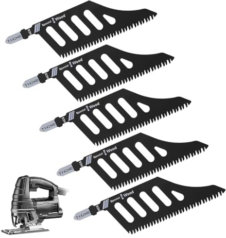 YUPZAR 5 Pezzi lame per seghetto alternativo con codolo a T HCS per legno taglio a filo compatibili con Dewalt Bosch e molti altri