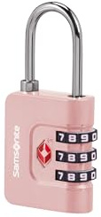 Samsonite TA Revolution - TSA Kombinationslås med 3-Siffrig Kod, Säkert Bagagelås för Resväskor & Väskor, Resväskelås, Rosa