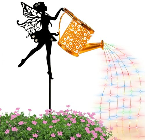 Annaffiatoio Solare - Metallo Artistico Resistente Alle Intemperie Decor Da Giardino,Fate LED Per Esterno,Per Cortile Giardino Patio Balcone Feste Compleanni Donne Mamma Nonna
