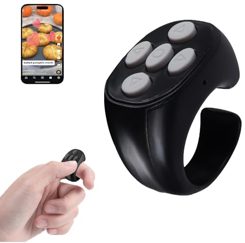 Anillo Bluetooth para dedo con ratón remoto, recargable, inalámbrico, mini TikTok, mando a distancia ergonómico, disparador de vídeo, cámara y libro electrónico para teléfono, tableta, iOS, Android