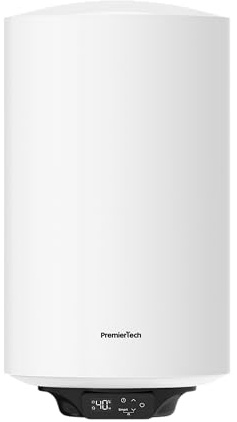 PremierTech Scaldabagno Elettrico 50L Verticale Bianco 1500W Touch SB50VD | Classe Energetica B, boiler elettrico ad accumulo da parete, display digitale, impostazioni Touch, scaldacqua per bagno casa