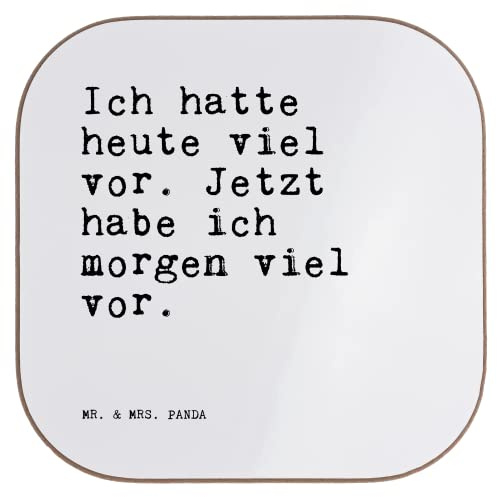Mr. & Mrs. Panda Holzuntersetzer Ich Hatte Heute viel... - Geschenk, Spruch, Zitat, Coaster, Sprüche, Untersetzer für Gläser, Tassenuntersetzer, Freundin, Männer, Flaschenuntersetzer, Entspannung