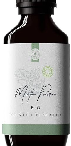 50ml Olio Essenziale di Menta Piperita BIO (Mentha piperita) - 100% Puro, Naturale e Biologico - Olio Essenziale di Menta Commestibile - Fresco, Energizzante e Limpido