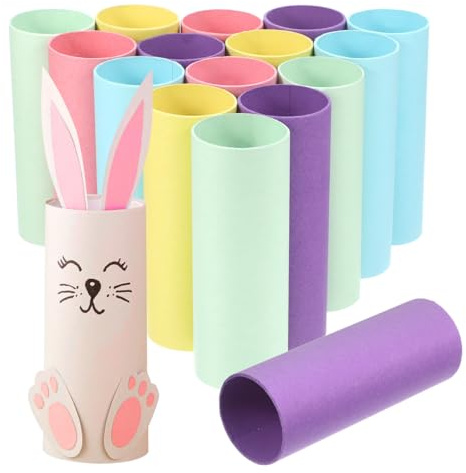 Healifty 20pcs Craft Rolls Round Cardboard Tubes Kraft Paper Tubes Empty Toilet Paper Rolls for DIY Arts and Crafts Projects (Mixed Color)