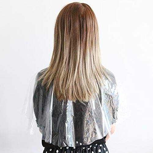 NA 60Pcs Disposable Hairdressing Cape Hair Capes Plastic Waterproof Salon Barber Hair Cutting Shoulder Capes for Salon DIY and Home Use Adults Children 60×90cm