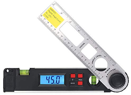 Digitaler Winkelmesser Lineal 180Mm 0-270 ° Digitaler Neigungsmesser Winkelmesser Wasserwaage Winkelmessgerät Mit Pegelblase Für Handwerker, DIY-Hausaufgaben