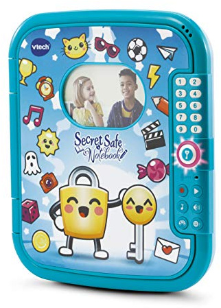 VTech Blue Secret Safe Notebook, diario interattivo per bambini, diario segreto con protezione password, giochi e musica con effetti sonori, età 6, 7, 8, 9+ anni, multicolore, 24,1 x 27,5 x 6,5 cm