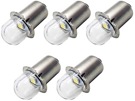 Ruiandsion Upgrade LED-ficklampor P13.5S bas Vit LED-lampor 4,5V ersättning för strålkastare ficklampor-ficklampor, icke-polär (5-pack)