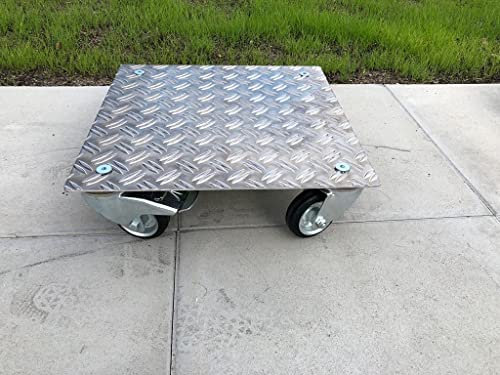 Pflanzenroller AluRiffelblech Q280 bis280kg Blumenroller Untersetzer Quadrat Indoor Outdoor (Riffel3,5/5-280-500x500)