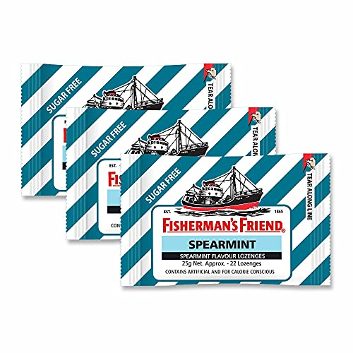 Fisherman's Friend Deodorante per la bocca, pastiglie rinfrescanti e lenitive, menta verde, 22 pezzi (confezione da 3)