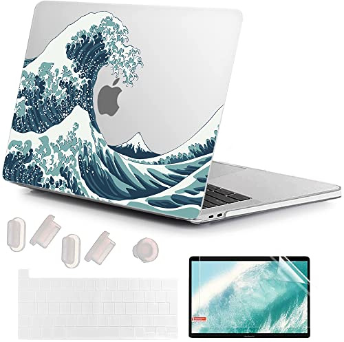 MUSHUI Funda para MacBook Pro 13 Pulgadas 2022-2016, A2338 M1 M2 A2289 A2251 A2159 A1989 A1706 A1708, Plástico Carcasa Rígida & Cubierta de Teclado & Protector de Pantalla para Mac Pro 13.3, X89-4