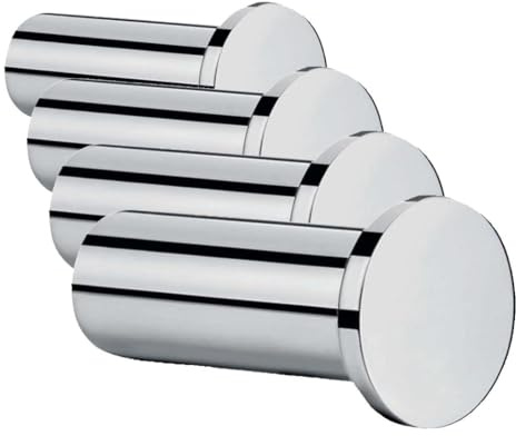 hansgrohe Logis Universal Handtuchhalter (Einzelhaken, Badzubehör) Chrom, 4er Pack
