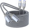 Ploiwue USB 3.0 Verlängerung kabel,[1m +2 m] USB A zu A Buchse Extender 5Gbps Datenübertragung USB Verlängerungskabel geflochtenes Kompatibel für Tastatur,Maus,U Disk,Drucker, Scanner,Festplatte,Grau