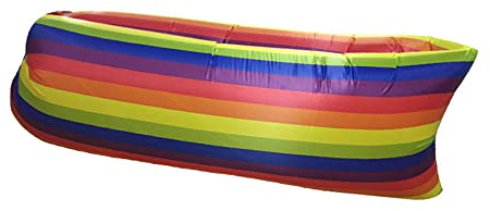 Surwin Wasserdichtes Aufblasbares Sofa,Tragbares Luft Sofa Aufblasbare, Air Lounger, Luftsofa Luftsack Für Outdoor, Strand, Party,Reisen, Camping Gadgets (Regenbogen,230x70cm)