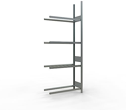 Anbauregal, Räder-/Reifenregal, 2750 x 1050 x 400 mm (HxBxT), verzinkt, 4 Lagerebenen á 150 kg Fachlast pro Ebene