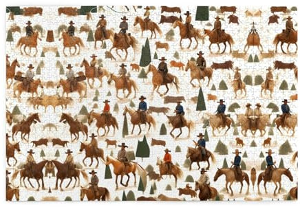 Personalisiertes Puzzle: Erstellen Sie ein individuelles Bilderpuzzle - Perfekt für Familienspaß und Geschenke Cowboy Ride Horse