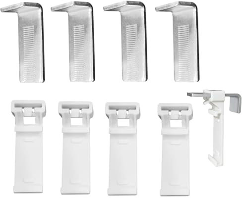 JJiaoLinin Klemmhalter für Rollo, 8 Stück Set Klemmhalter Doppelrollo Ohne Bohren zum Klemmen und Kleben Robuste Metallkonstruktion Klemmträger für PVC Fenster Türflügel