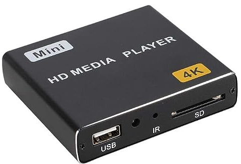 Malloy Mini 4K HDD Media Player 1080P Reproductor de Video Digital Horizontal y Vertical con Unidad USB/Tarjetas SD Enchufe de la UE