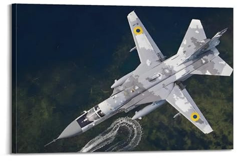 YRNQ Sukhoi Su-24 Kampfflugzeug-Poster, Fechter, taktischer Bomber für jedes Wetter, dekoratives Gemälde, Leinwand, Wandkunstwerke, Bild, 20 x 30 cm