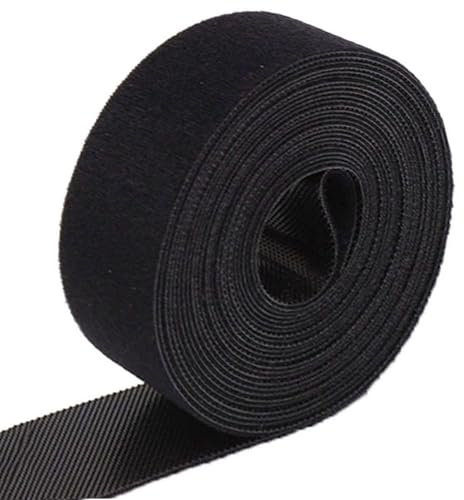 Serre-câbles Velcro - 10 m de long - 50 mm de large - Noir - Bande Velcro refermable - Attache-câbles - Pour organisateur de câbles, gestion des câbles - Bande Velcro - Noir