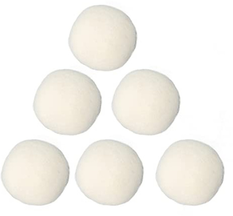 Lot de 6 balles de séchage en laine à haute densité, absorbent les impuretés et réduisent l'électricité statique, 4 cm
