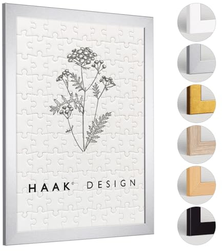 Haak Puzzlerahmen Tokio Alu geschliffen (Dekor) 67 X 90 cm (ca. 2000 Teile) Bilderrahmen Rahmen für Puzzle