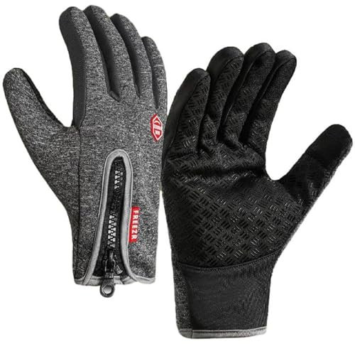 Generisch Frostfit – Thermo Handschuhe FüR Jedes Abenteuer, Fahrrad-Thermohandschuhe, Warme Winterhandschuhe Mit Wasserabweisender Beschichtung Und Touchscreen-Funktion (Grau, M)