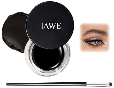 EONFAVE Eyeliner impermeabile, gel nero a lunga durata, altamente pigmentato, resistente alle sbavature, consistenza liscia, per un uso con pennelli