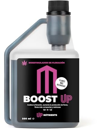 UP NUTRIENTS Bio Fertilizante Estimulador de la Floración BOOST UP 500 ml | Bio Estimulador para Plantas y Cultivos | Acelerador Producción Flores | Flores y Frutos Compactas y Resinosas