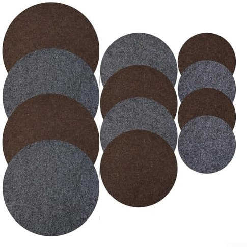 Lot de 12 dessous de verre en feutre pour plantes - 15,2 / 20,3 / 25,4 cm - Réversible - Rond - Absorbant - Pour pot de fleurs d'extérieur