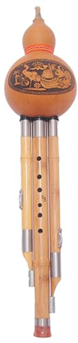 Chinesisches Hulusi aus Bambus in C für Anfänger und Musikliebhaber | Handgefertigt, mit Zwei Sub und Einem Plunger Rohr, Elegante Optik, Natürliche Spielweise Zufälliger Stil