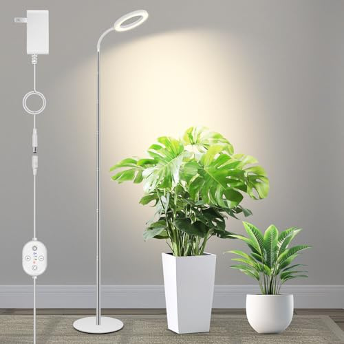Lampes de croissance 24V pour plantes d’intérieur, spectre complet 660 nm, LED LUMILEDS, lampe horticole 16 cm avec minuterie & variateur, hauteur réglable 35–150cm, base 20cm, 15W, 260 µmol/s/m²@15cm