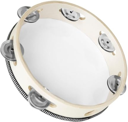 GOOHOCHY Orff Tamburin Handtrommel 8 Zoll Holz Pu Handtamburin Schlaginstrument Leicht Für Anfänger Tänze Party Musikinstrument