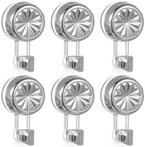 6 PiezasGanchos de Ventosa con Ganchos con Ventosa, Ganchos de Succión Potentes, Gancho de Pared con Ventosas para Coche Ducha Baño Cocina hogar espejo pared y ventana