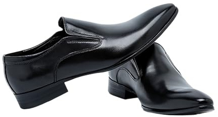 Slip On Klänningskor For Män For Män Företag, Bröllop Och Formella Evenemang, Lättviktskomfort Eller Design Med Spetsad Tå(Black,40 EU)