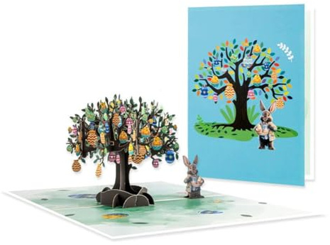 Cikiki Tarjeta 3D del día de Pascua, tarjetas de huevos de Pascua en caja con sobre, tarjeta de felicitación del día de Pascua, regalos hechos a mano, tarjetas religiosas de Pascua, tarjeta de flor de