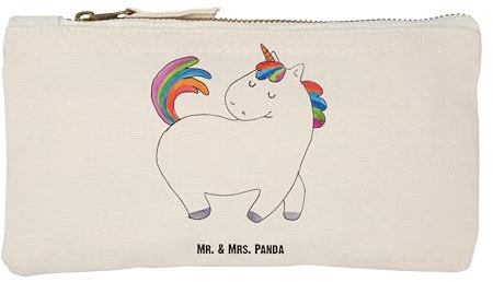 Mr. & Mrs. Panda Toiletry Bag Einhorn Stolzieren Größe S Klein - Geschenk, Kosmetiktasche, Reiter, Etui, Stolz, kosmetiktäschchen, Pferd, Make-Up Tasche, Pinseltasche, Anders, Freundin, Unicorn