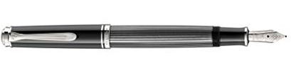 Pelikan 813501 Kolbenfüllhalter Souverän M605 Stresemann, Schwarz-Anthrazit, Feder EF, in Faltschachtel