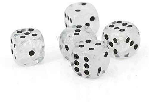 W6 Würfel Nebel weiß/schwarz - Made in Germany! - 5Stk