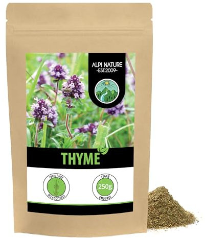 Alpi Nature Thyme Dried 250g 8.8 oz, Rubbed Thyme for Cooking and Herbes de Provence Spice Mix