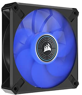 Corsair ML120 LED ELITE, 120mm PWM-Lüfter mit LEDs (CORSAIR AirGuide-Technologie, Magnetschwebelager, Bis zu 2.000 U/min, acht helle LEDs, Geräuscharm, Hoher Luftstrom) Einzelpackung - Blau