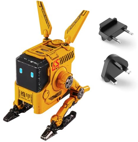 GravaStar Alpha 65W USB C Ladegerät Robot GaN Charger USB C Netzteil 3-Port Schnellladegerät für IOS, Steam Deck (gelb)