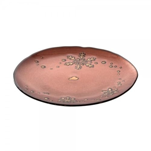 LEONARDO HOME Teller, Rot, Glas, Traditionell mit Schneeflocken-Muster, Essensplatte, Groß, 17 cm