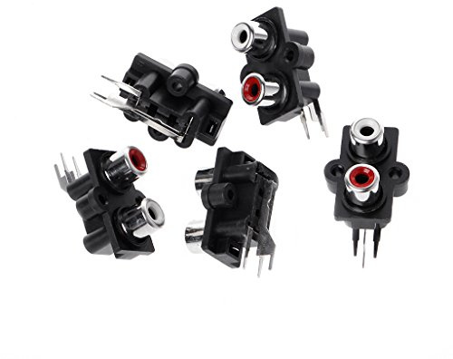LUOFANG 5 Stück PCB Mount 2 Position Stereo Audio Video Jack RCA Buchse Schwarz