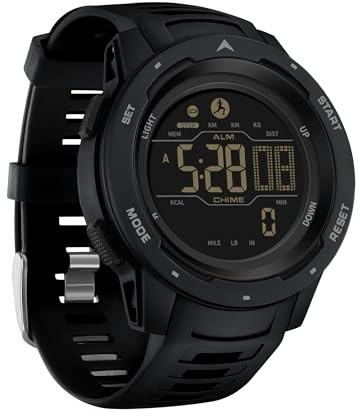 Militär Uhren Herren Armbanduhr Herrenuhr Digital Uhr Schrittzähler Tactical Watches for Men Sportuhren für Herren Outdoor Digitaluhr für Jungen mit Messung des Kalorienverbrauchs und der Distanz