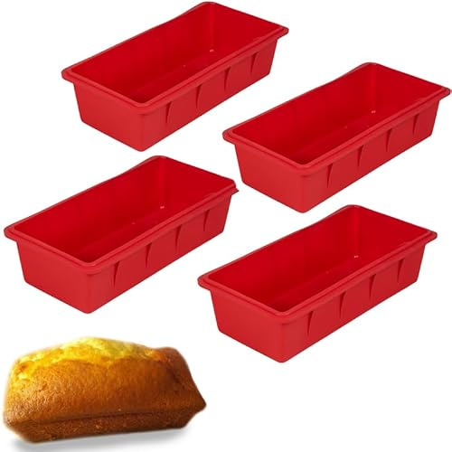 VIRSUS Stampi in Silicone Rettangolari per Plumcake RO005, di colore Rosso, Misura 25x13x6,5 cm, Formine Antiaderente per Dolci, Torta, Tiramisù, Tronchetto, Semifreddo (4)
