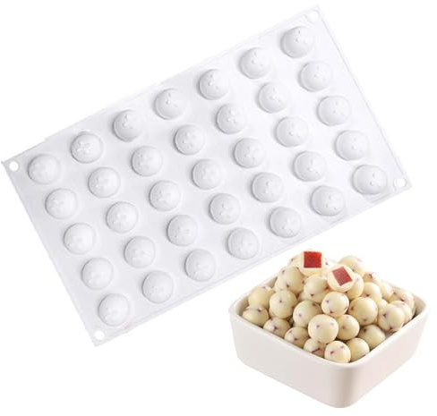 lurora2021 1 Stück Schokoladenformen Kugel Runde Kugel Silikon Backform Schokoladenformen Pralinenform Rund für diy Kuchen Eiskugeln Gelee Eiswürfel Bonbons Dome Mousse(35 Löcher Ø 2.2cm)
