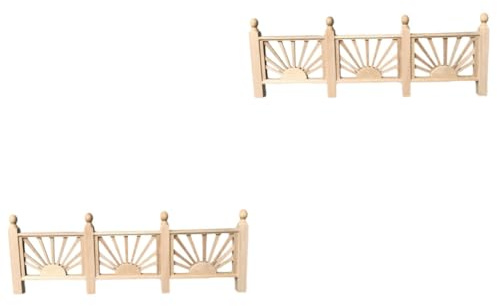 BESTonZON 2 Pièces Mini Balustrade Jouets Enfants Kids Toys escalier Non Peint palissade de clôture Meubles Mini déco pour Balcon Mini-clôture Miniature Garde-Corps en Bois Jardin de fées