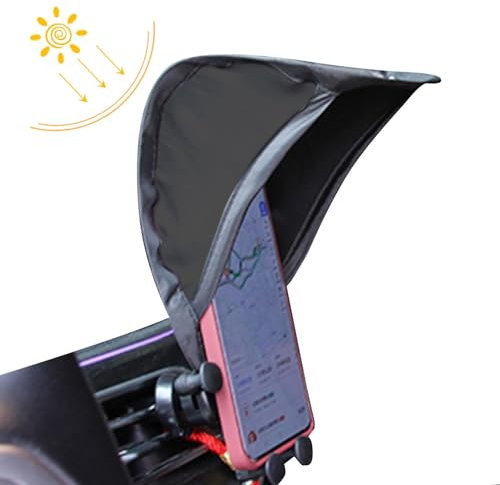 Car Cell Phone Sunscreen, Umbrella Phone Shade, Univel Phone Sun Shade Umbrella, Mobile Phone Holder Sun Shield for Cell Phones, Glare Blocking Phone Stand for Car and Motorcycle,